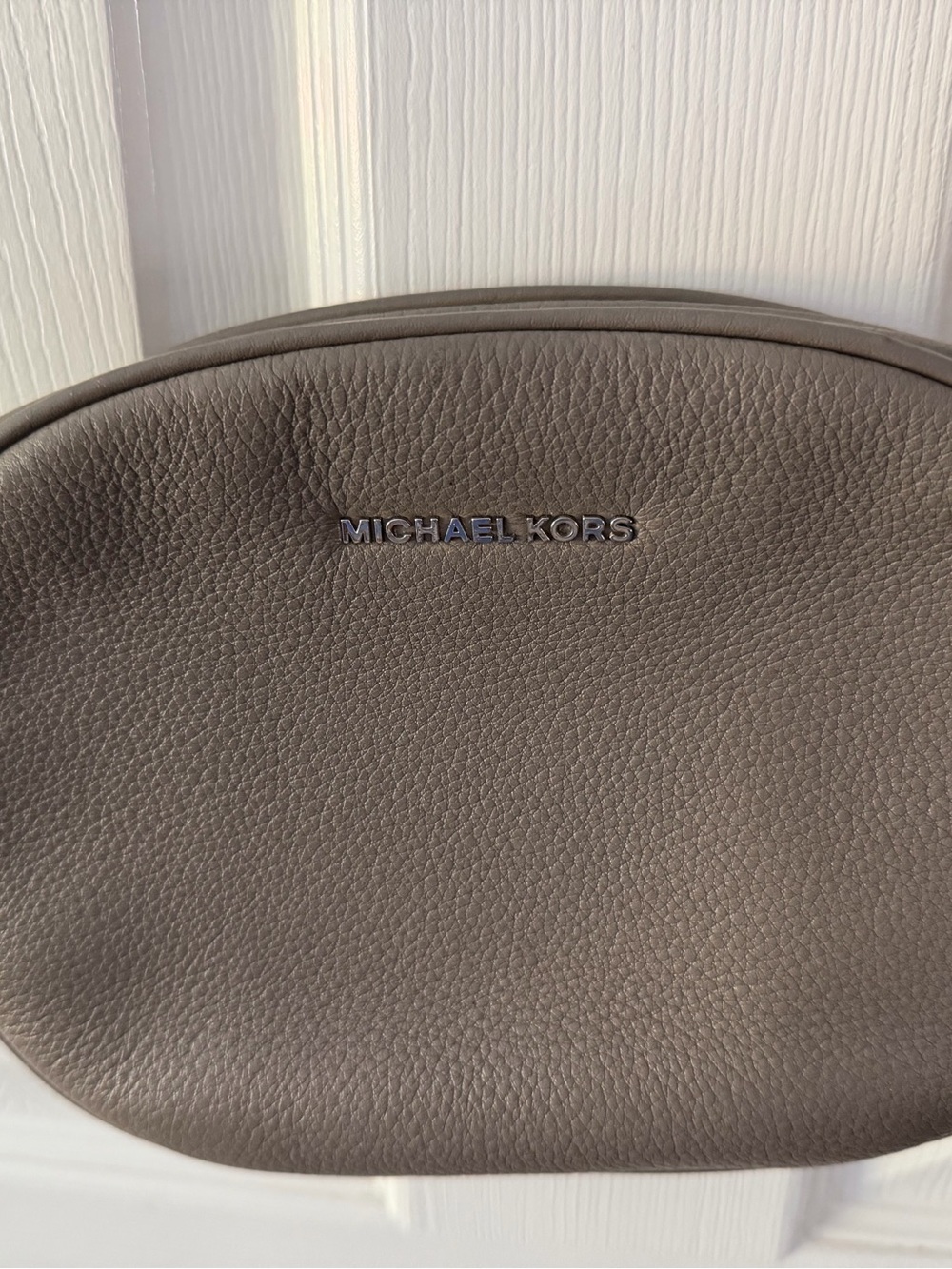 Michael Kors Taupe Pebbled Leather Belt Bag